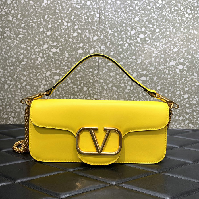 Valentino Loco Calfskin Shoulder Bag Yellow V6031