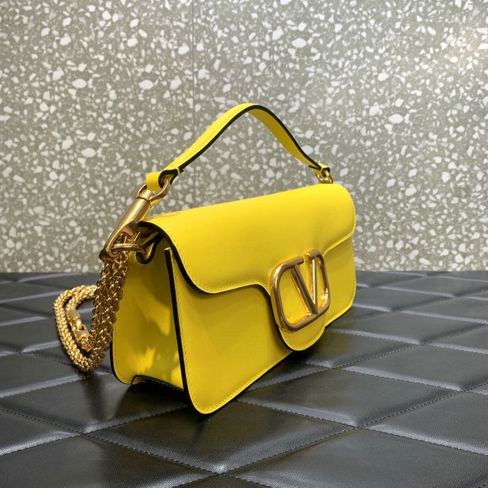 Valentino Loco Calfskin Shoulder Bag Yellow V6031