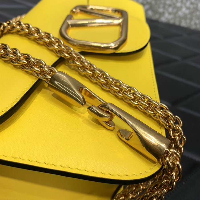 Valentino Loco Calfskin Shoulder Bag Yellow V6031