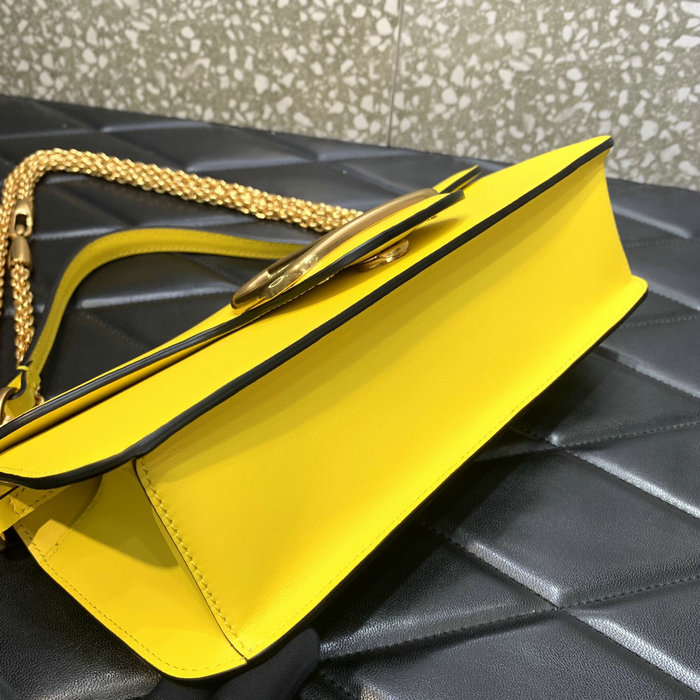 Valentino Loco Calfskin Shoulder Bag Yellow V6031