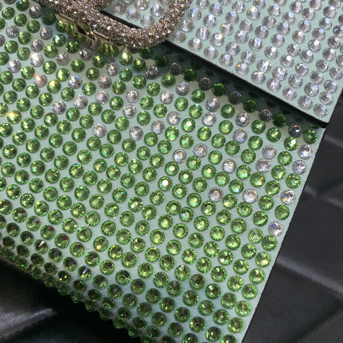 Valentino Mini Vsling Handbag With Rhinestones Green V0098