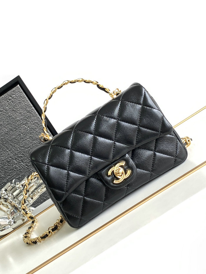 Chanel Lambskin Flap Bag with Top Handle AS2322