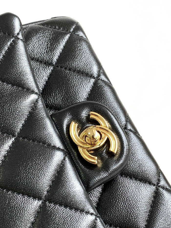 Chanel Lambskin Flap Bag with Top Handle AS2322