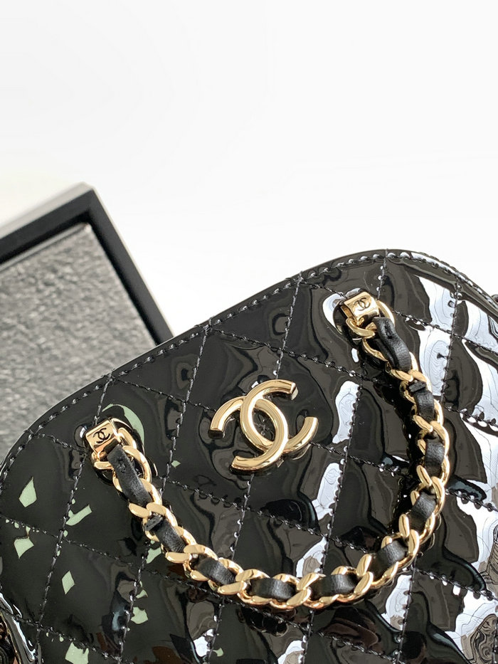 Chanel Patent Calfskin Clutch with Chain Black AP3354