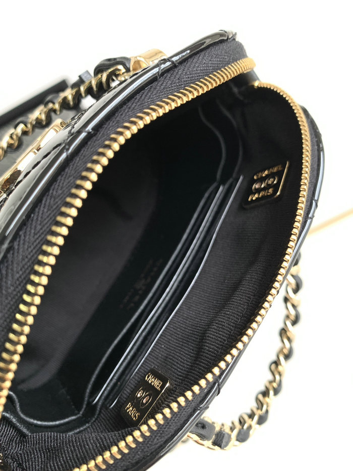 Chanel Patent Calfskin Clutch with Chain Black AP3354