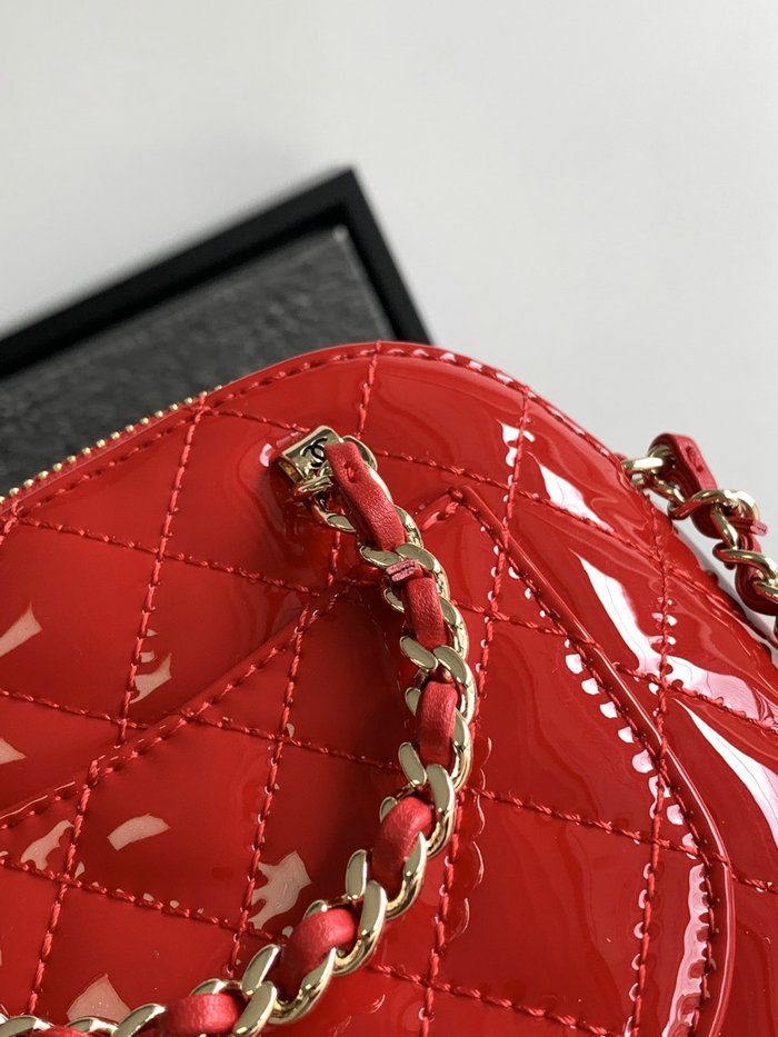 Chanel Patent Calfskin Clutch with Chain Red AP3354