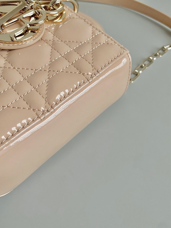 LADY Patent Leather D-JOY BAG Pink DL3380