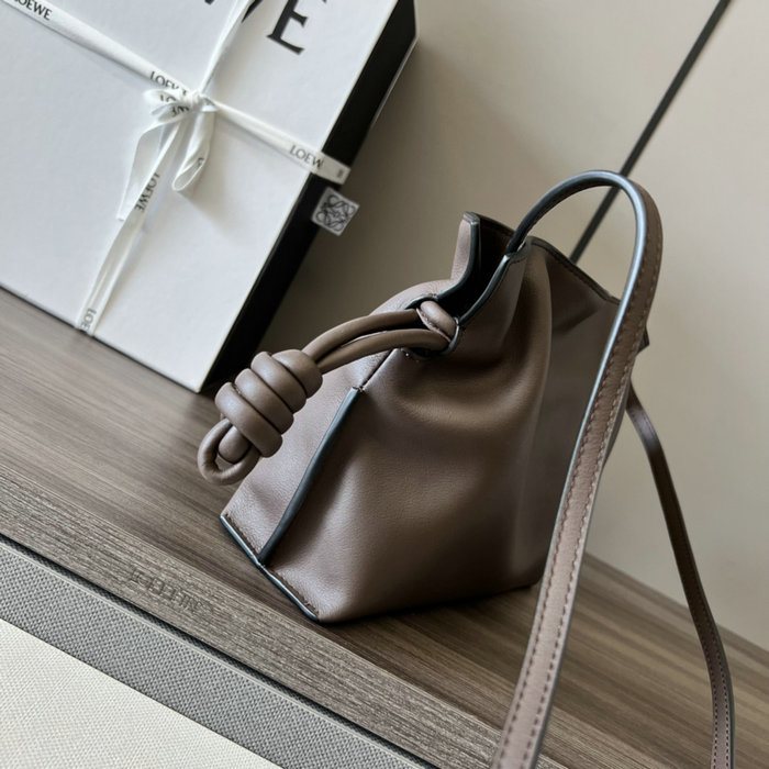 Loewe Flamenco Knot Small Bucket Bag Coffee L10855