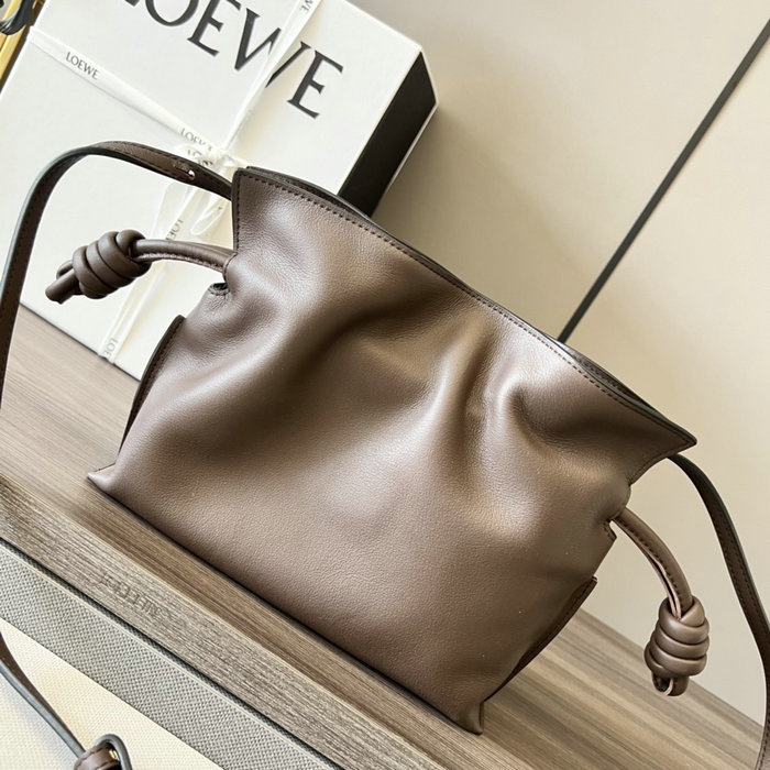 Loewe Flamenco Knot Small Bucket Bag Coffee L10855