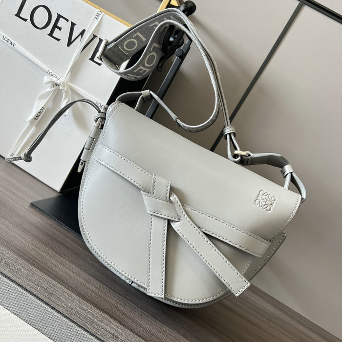 Loewe Gate Lather Shoulder Bag Grey L011821