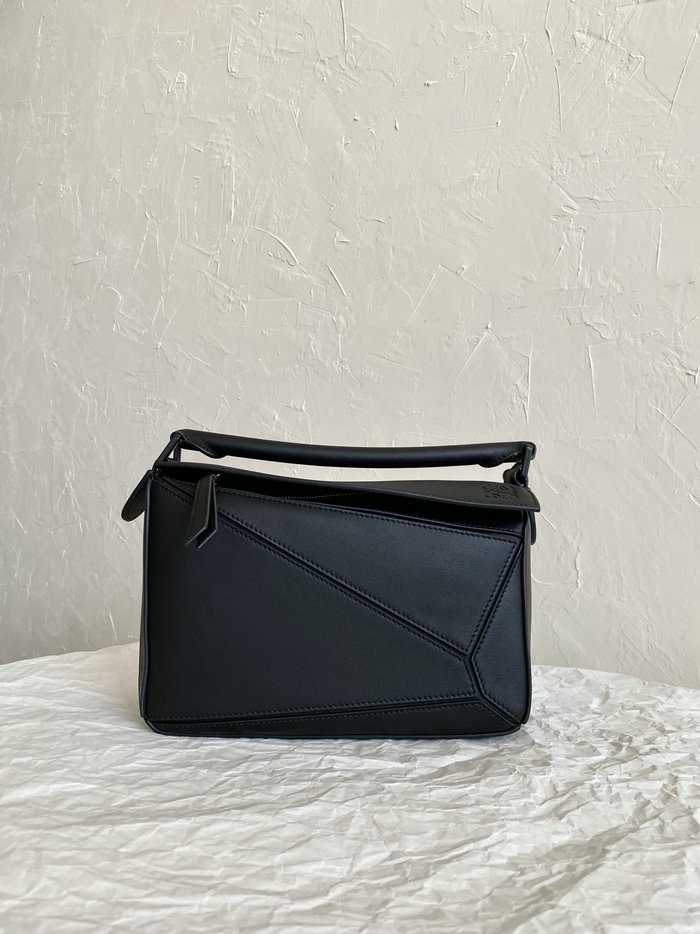 Loewe Small Puzzle Edge Leather Bag Black L51021