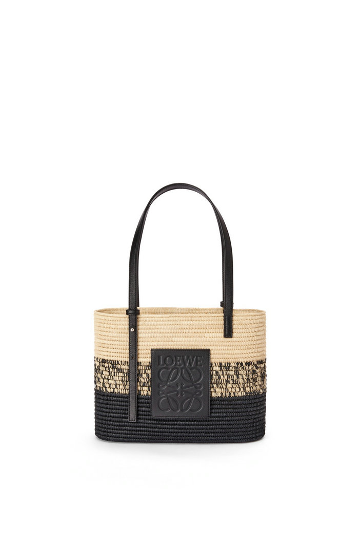 Loewe Small Raffia Basket Bag Black L10112