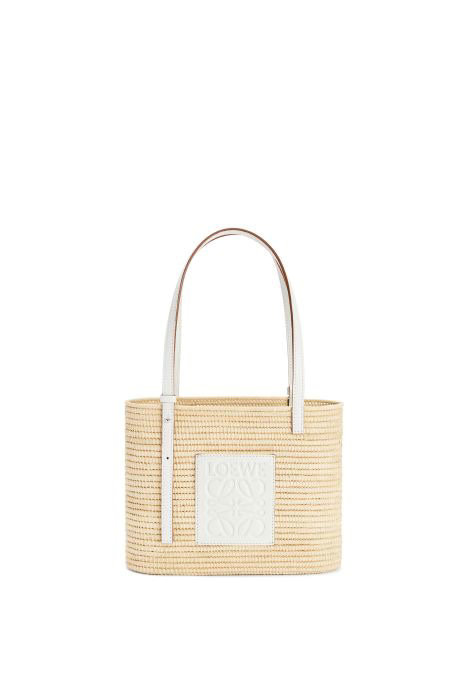 Loewe Small Raffia Basket Bag White L10112