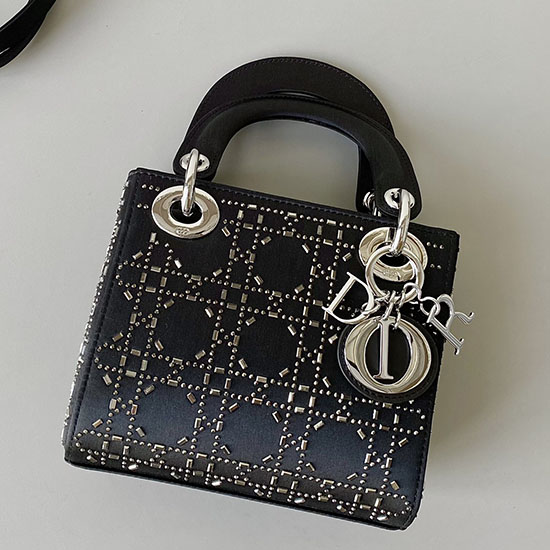 MINI LADY DIOR Satin BAG Black D3330