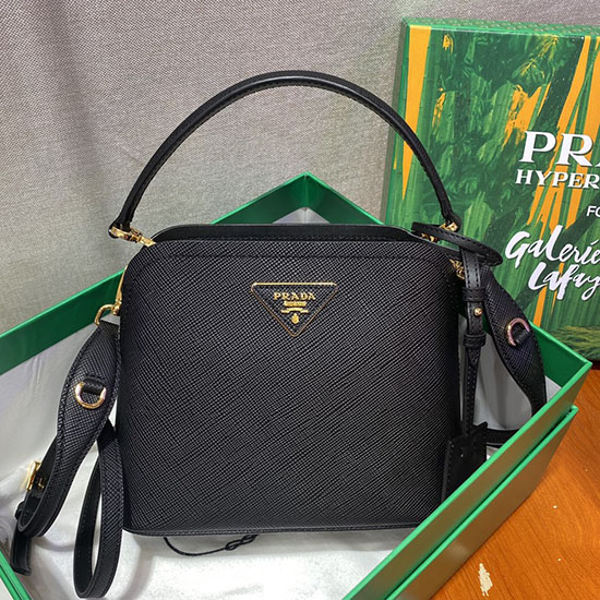 Prada Matinee small Saffiano leather bag Black 1BA286