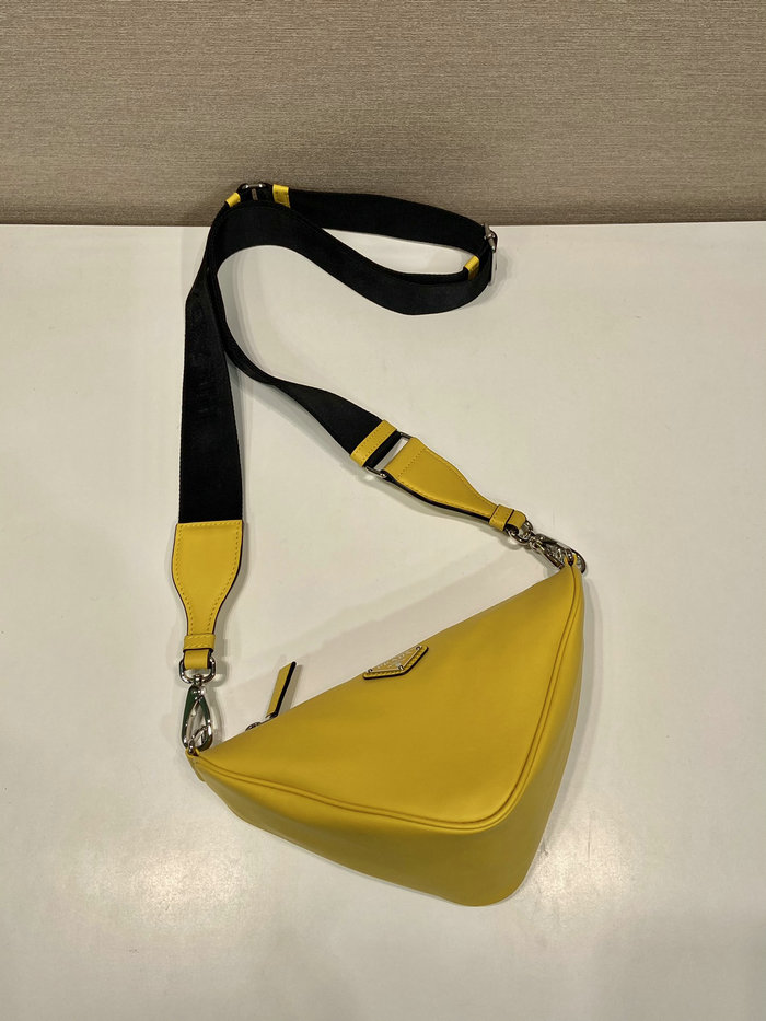 Prada Triangle leather bag Yellow 2VH155