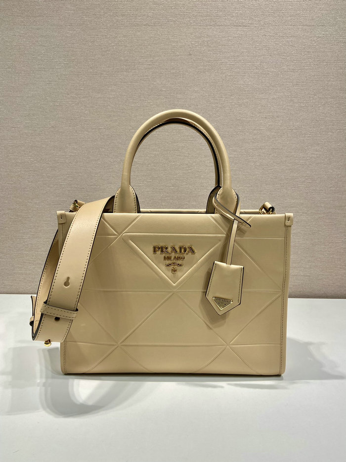 Small leather Prada Symbole bag Beige 1BA379