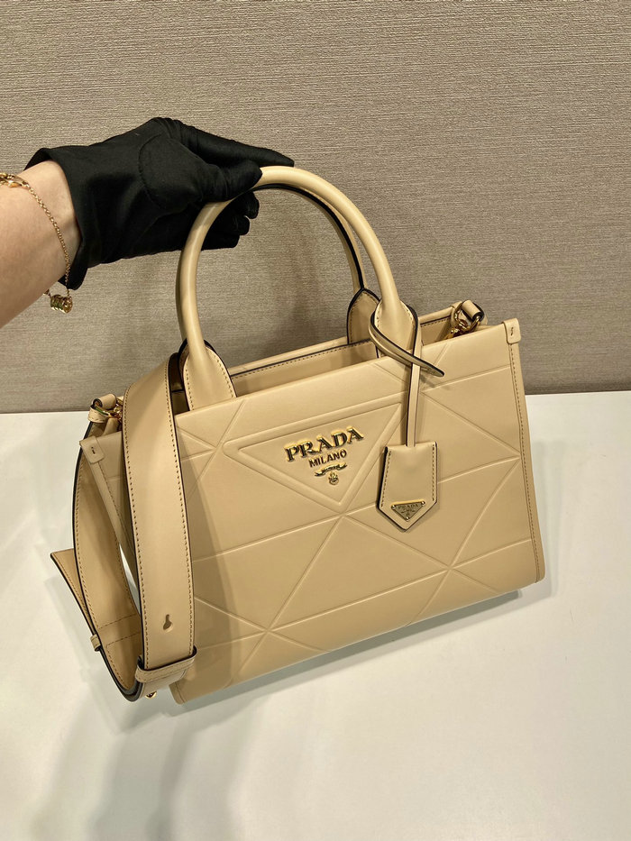 Small leather Prada Symbole bag Beige 1BA379