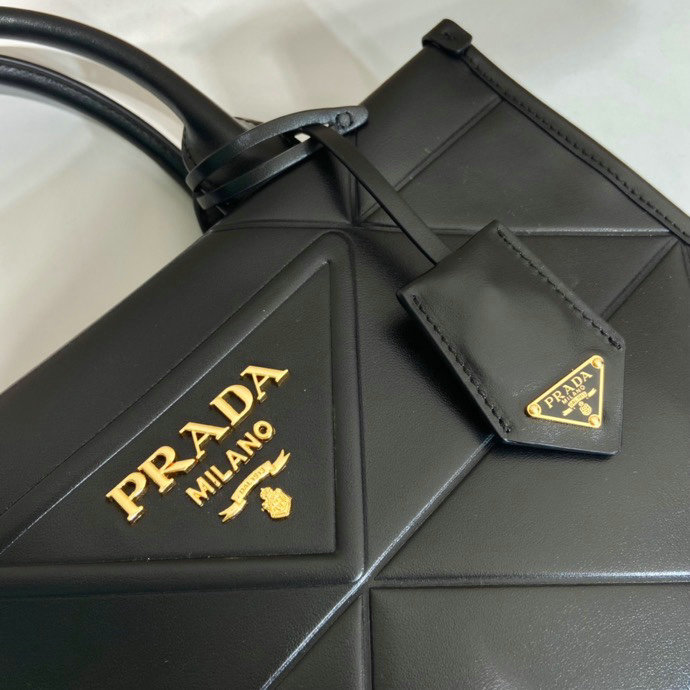 Small leather Prada Symbole bag Black 1BA379