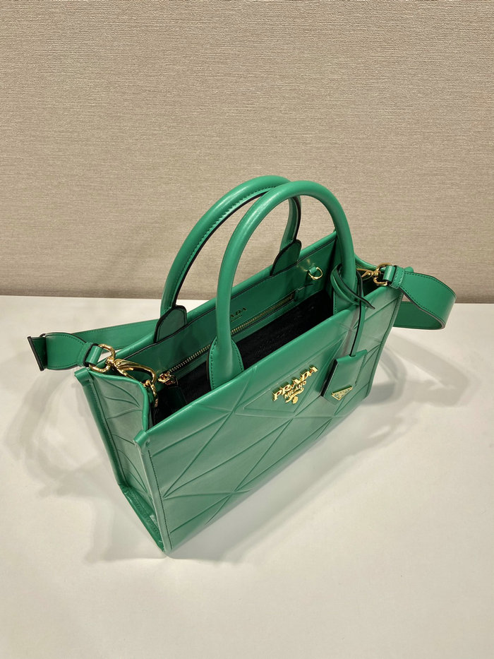 Small leather Prada Symbole bag Green 1BA379