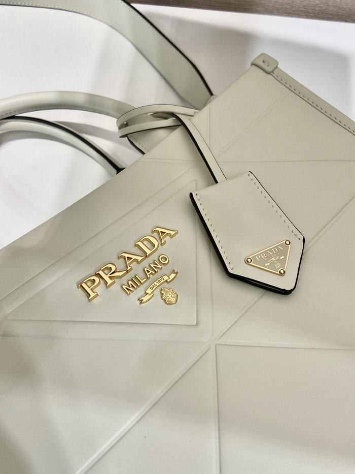 Small leather Prada Symbole bag White 1BA379