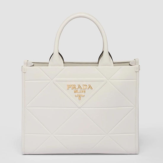 Small leather Prada Symbole bag White 1BA379