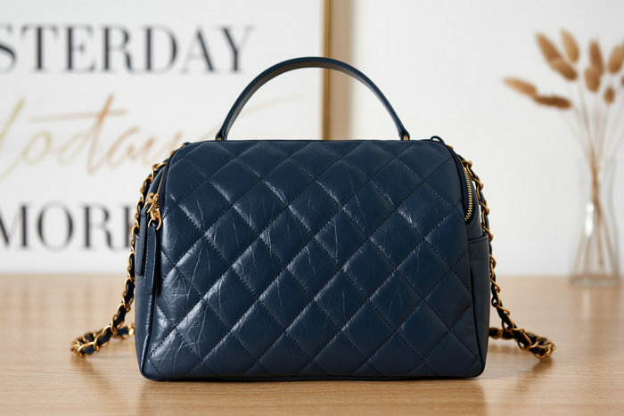 Chanel Bowling Bag Blue AS3740