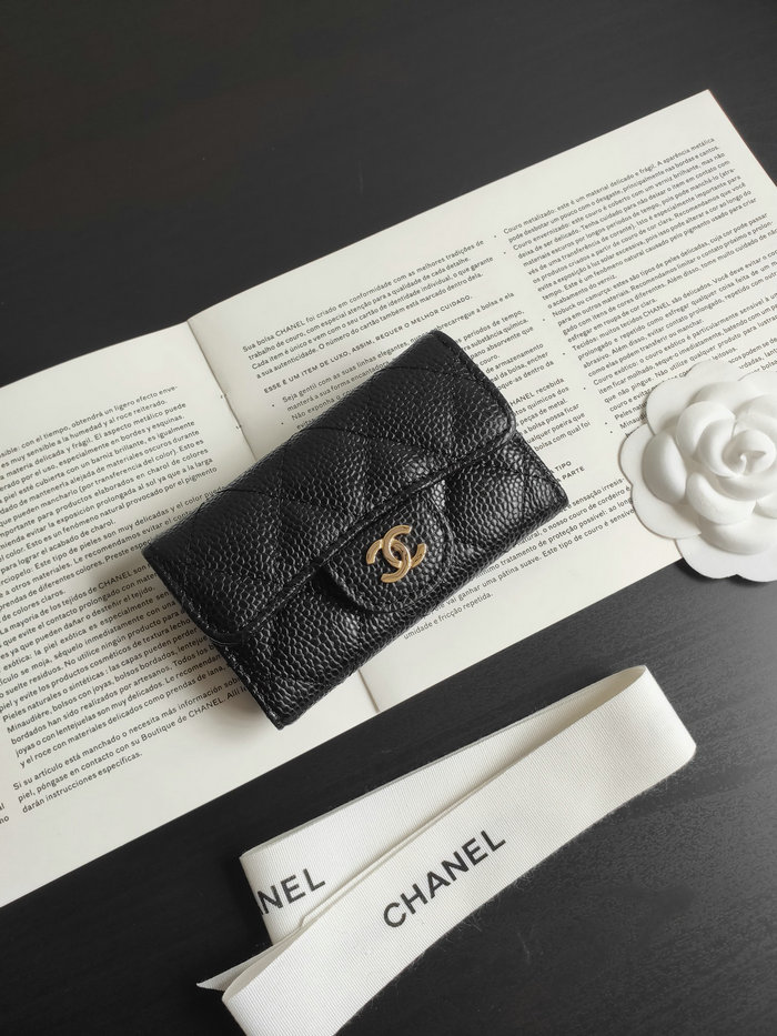 Chanel Caviar KEY HOLDER Black AP80799