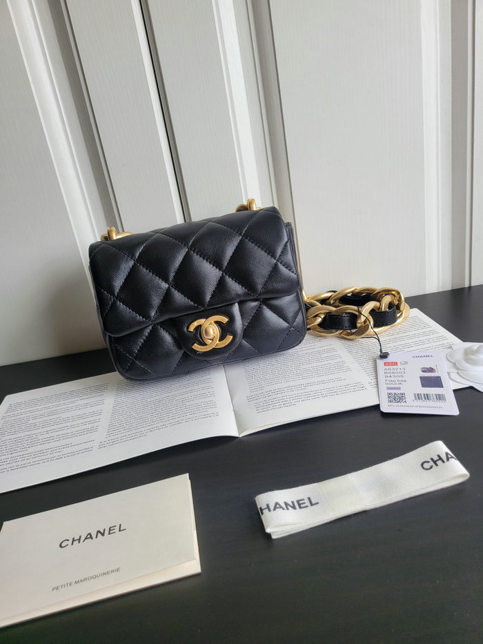 Chanel Lambskin Mini Flap Bag Black AS3213