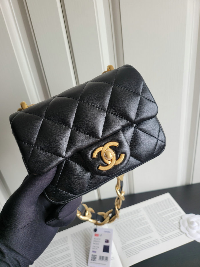 Chanel Lambskin Mini Flap Bag Black AS3213