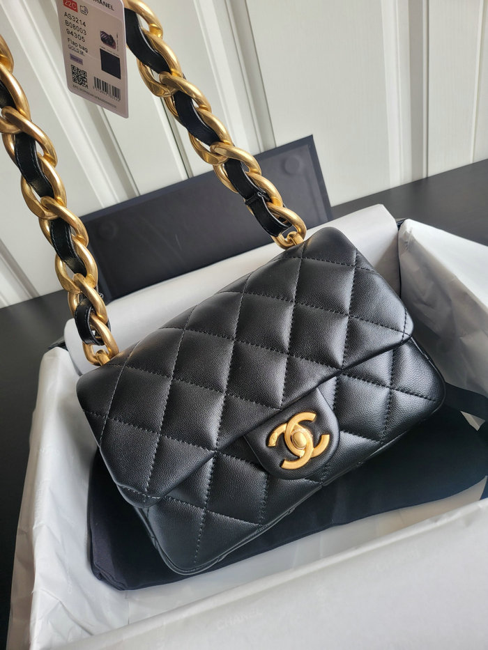 Chanel Lambskin Small Flap Bag Black AS3214