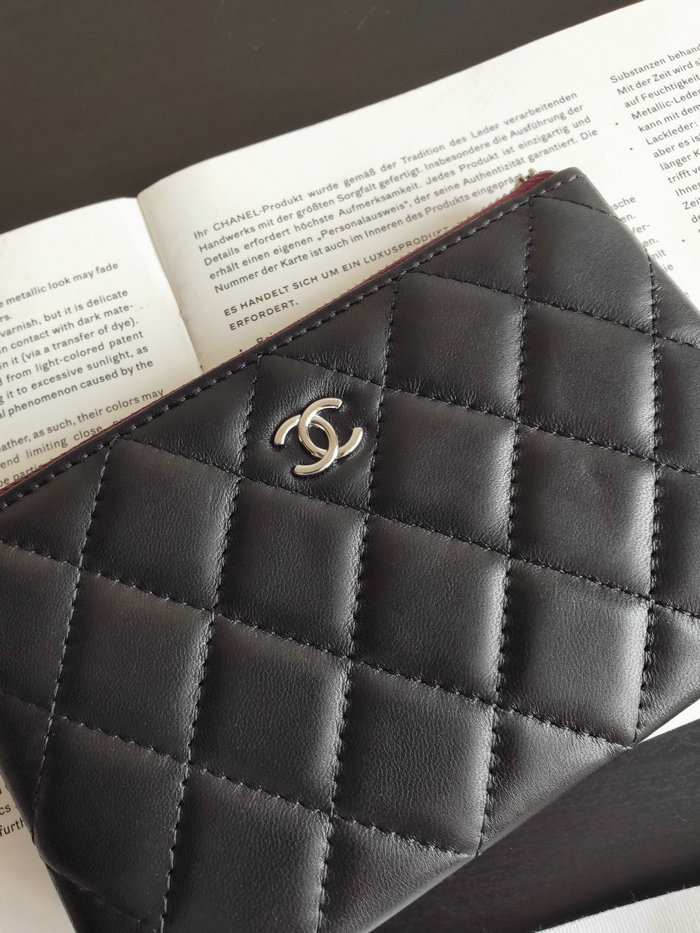 Chanel Lambskin Wallet Black AP82365