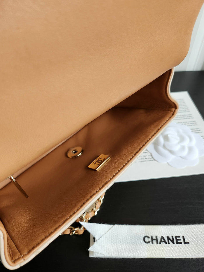 Chanel Small Flap Shoulder Bag Beige AS2431