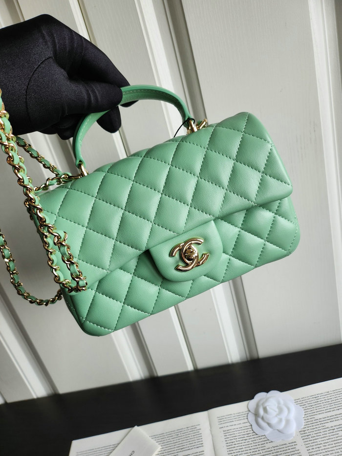 Chanel Small Flap Shoulder Bag Green AS2431