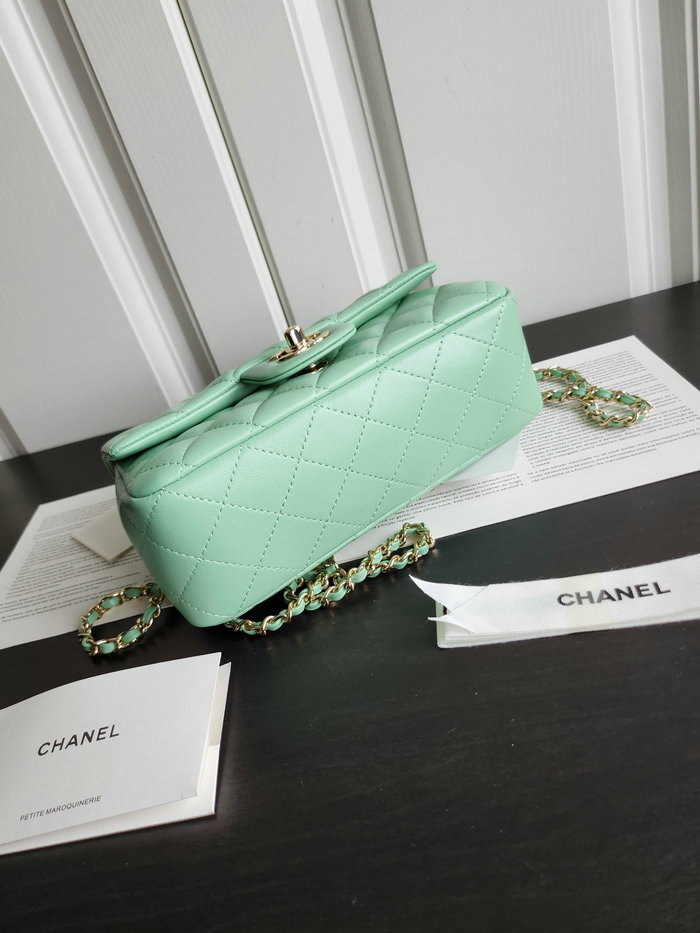 Chanel Small Flap Shoulder Bag Green AS2431