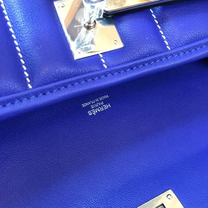 Hermes Swift Leather Berline Bag Blue H04121