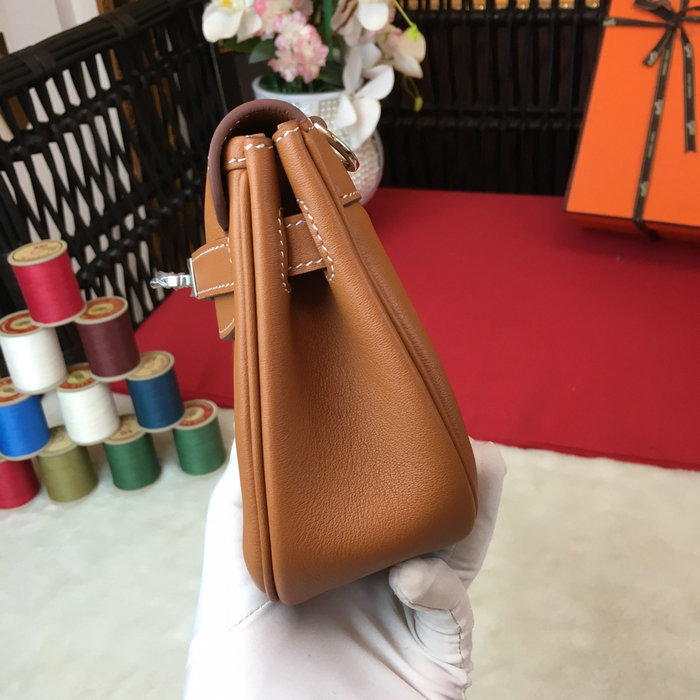 Hermes Swift Leather Berline Bag Brown H04121