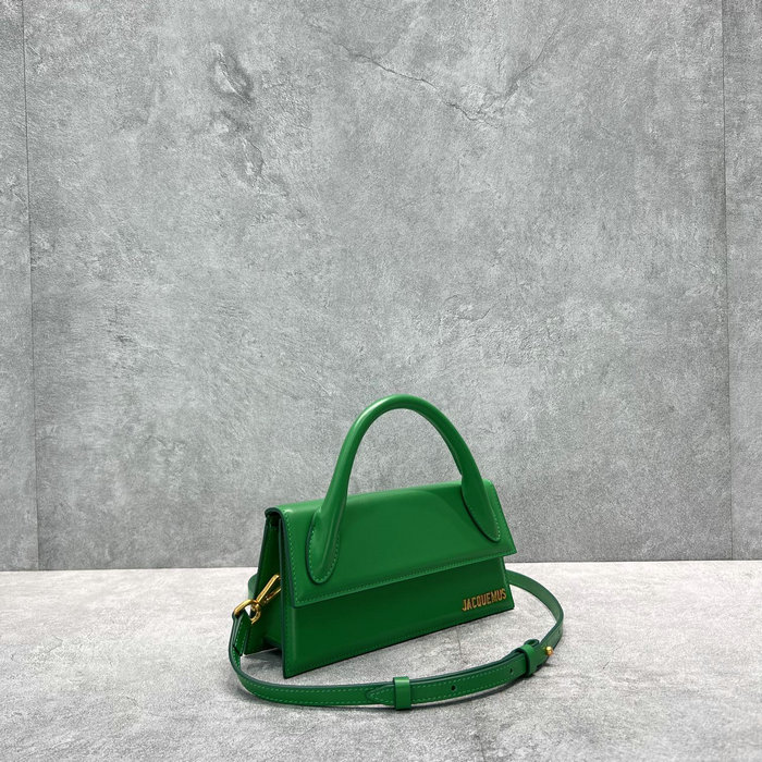 Jacquemus Calfskin Le Chiquito Long Handbag Green J2053