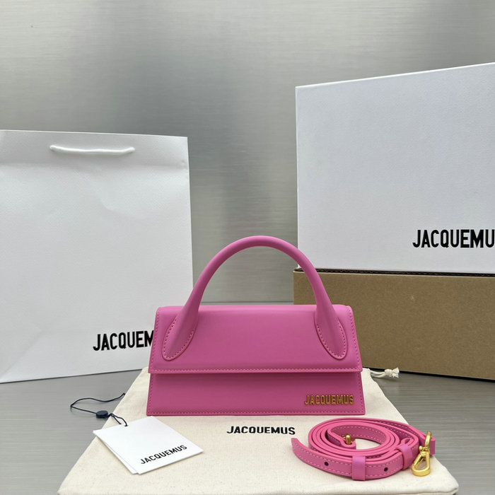 Jacquemus Calfskin Le Chiquito Long Handbag Pink J2053