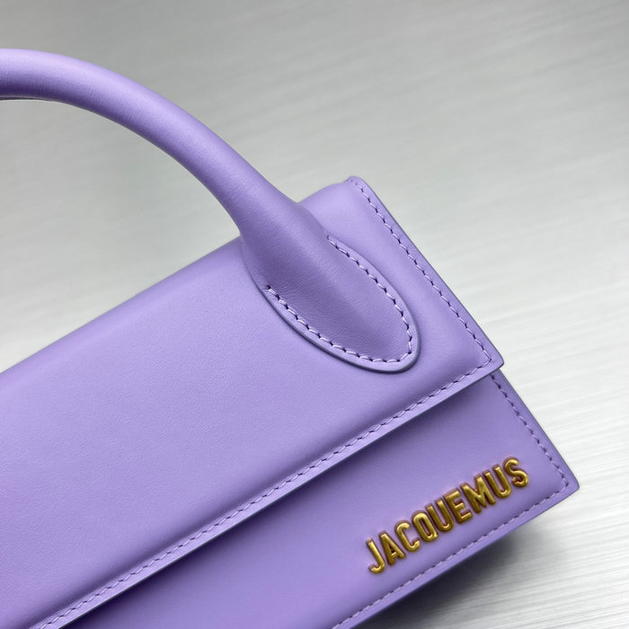 Jacquemus Calfskin Le Chiquito Long Handbag Purple J2053