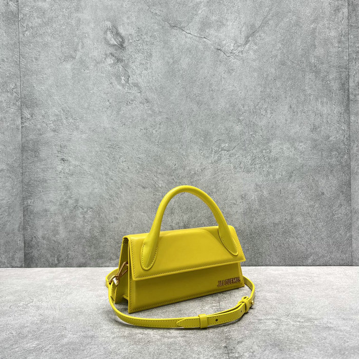 Jacquemus Calfskin Le Chiquito Long Handbag Yellow J2053