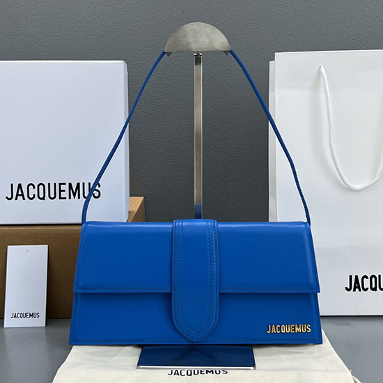 Jacquemus Le Bambino Long Calfskin shoulder bag Blue JB2036