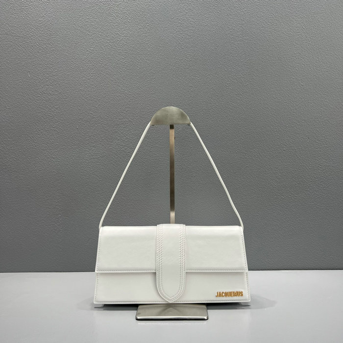 Jacquemus Le Bambino Long Calfskin shoulder bag White JB2036