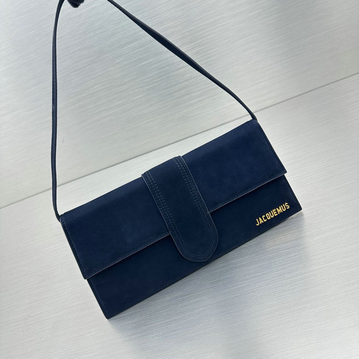 Jacquemus Le Bambino Long Suede shoulder bag Blue JB2036