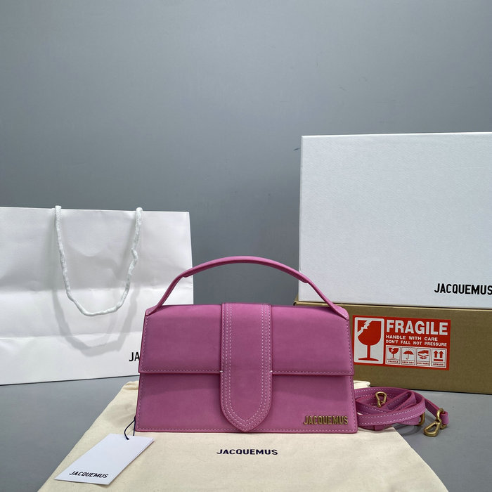 Jacquemus Le Bambino Suede Handbag Pink JM2056