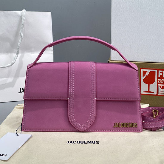 Jacquemus Le Bambino Suede Handbag Pink JM2056