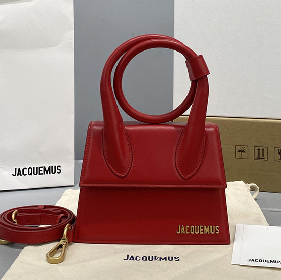 Jacquemus Le Chiquito Noeud Coiled Handbag Red J2023