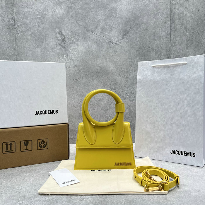 Jacquemus Le Chiquito Noeud Coiled Handbag Yellow J2023