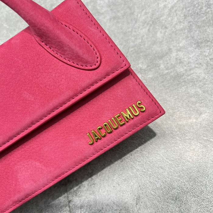 Jacquemus Suede Le Chiquito Long Handbag Pink J2053