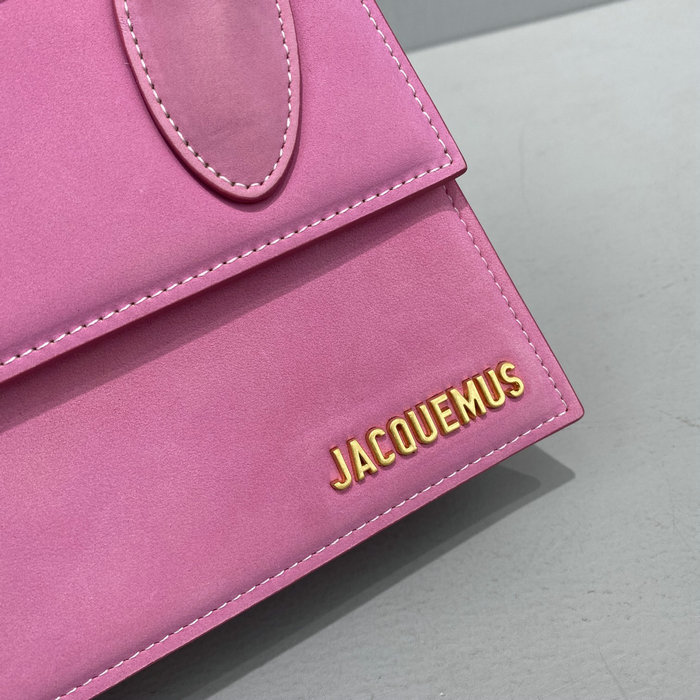 Jacquemus Suede Le Chiquito Noeud Coiled Handbag Pink J2023